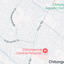 Map of Zimbabwe with Chitungwiza highlighted